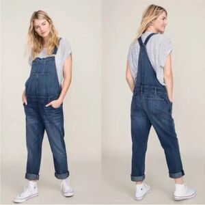 Current/Elliott Hatch Easy Denim Maternity Overalls 1 S/M Blue Loved Stretch